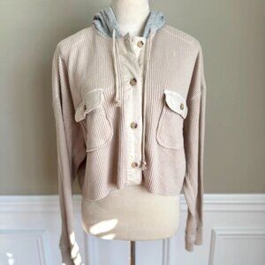 NWT Aeropostale Button Up Waffle Fabric Hoodie